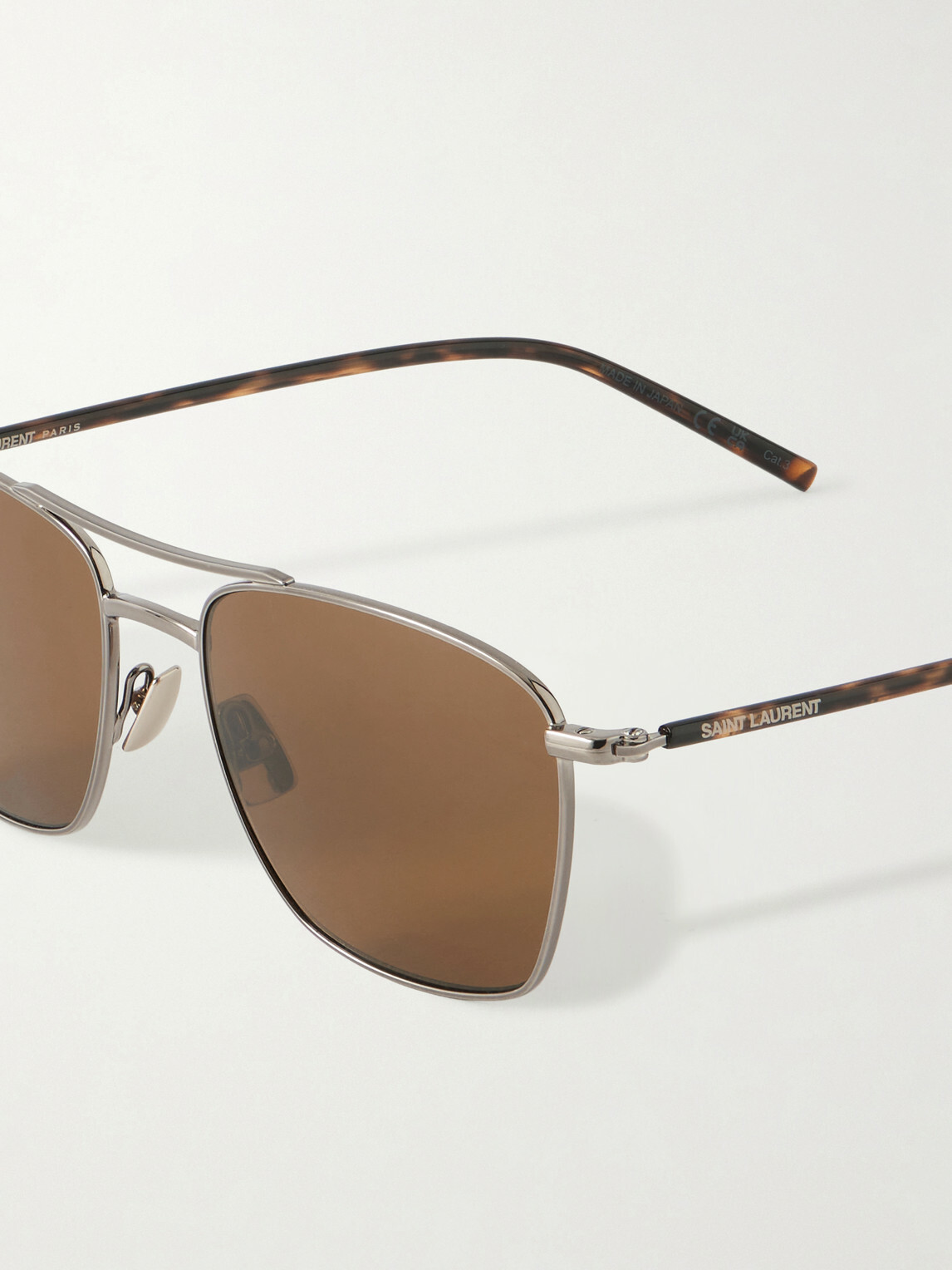 SAINT LAURENT - Squared-Frame Metal Sunglasses