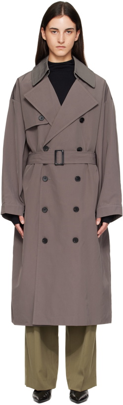 Photo: The Frankie Shop Gray Mavis Oversized Trench Coat