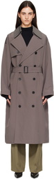 The Frankie Shop Gray Mavis Oversized Trench Coat