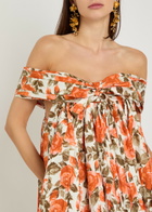 Chloe Floral-print Cotton Mini Dress Orange
