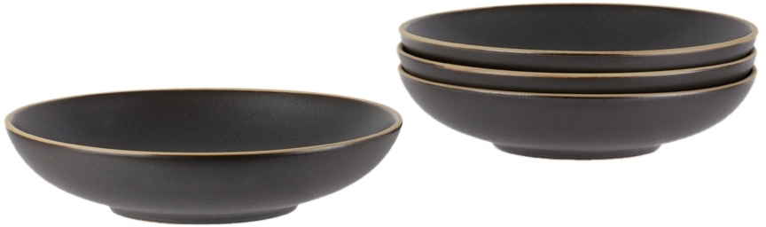 Lineage Ceramics Black Salad Bowl, 4 pcs