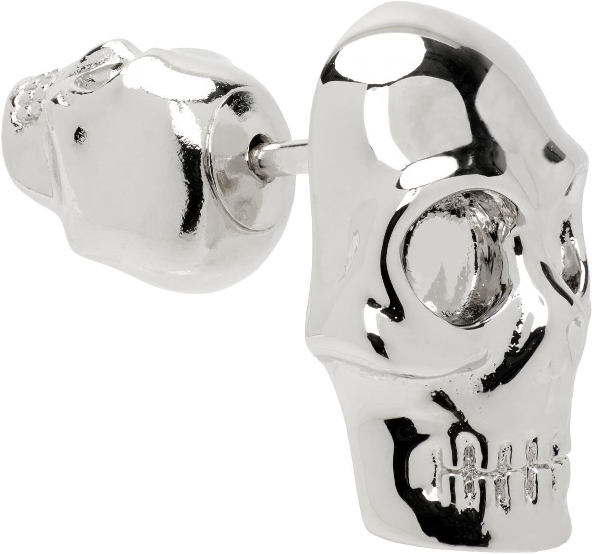McQueen Silver Skull Single Stud Earring