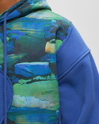 Erl Printed Swirl Fleece Hoodie Knit Blue - Mens - Hoodies