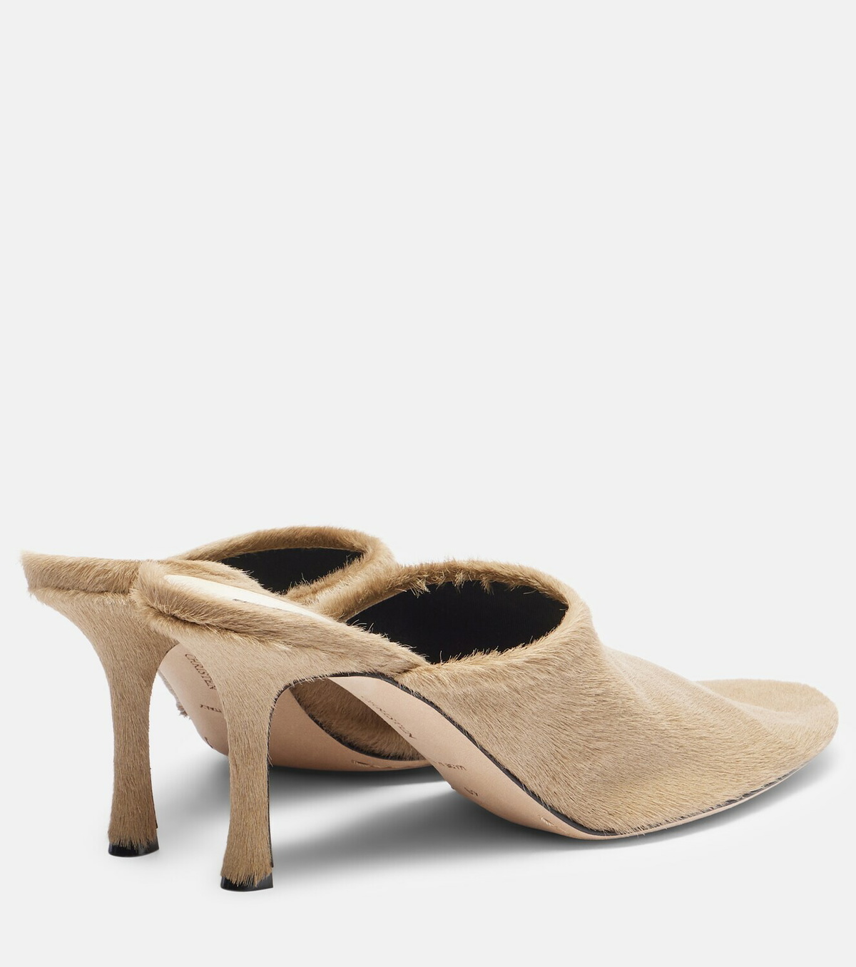 Christen Elipse 75 calf hair mules