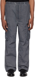 Izzue Gray Garment-Dyed Cargo Pants