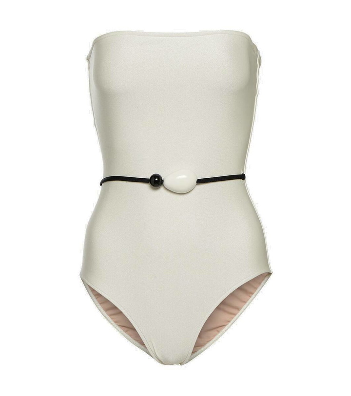 Photo: Adriana Degreas Deco strapless embellished swimsuit