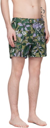 TOM FORD Green Floral Swim Shorts