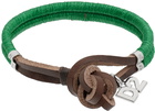 Dsquared2 Green Braided Leather Bracelet