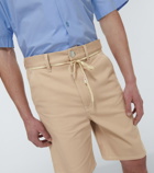 Marni - Leather-trimmed cotton shorts