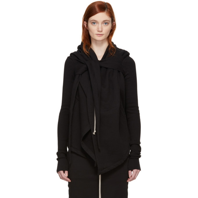 Photo: Rick Owens Drkshdw Black Cropped Wrap Hoodie