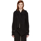 Rick Owens Drkshdw Black Cropped Wrap Hoodie