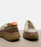 Chloé Nama leather-trimmed platform sneakers
