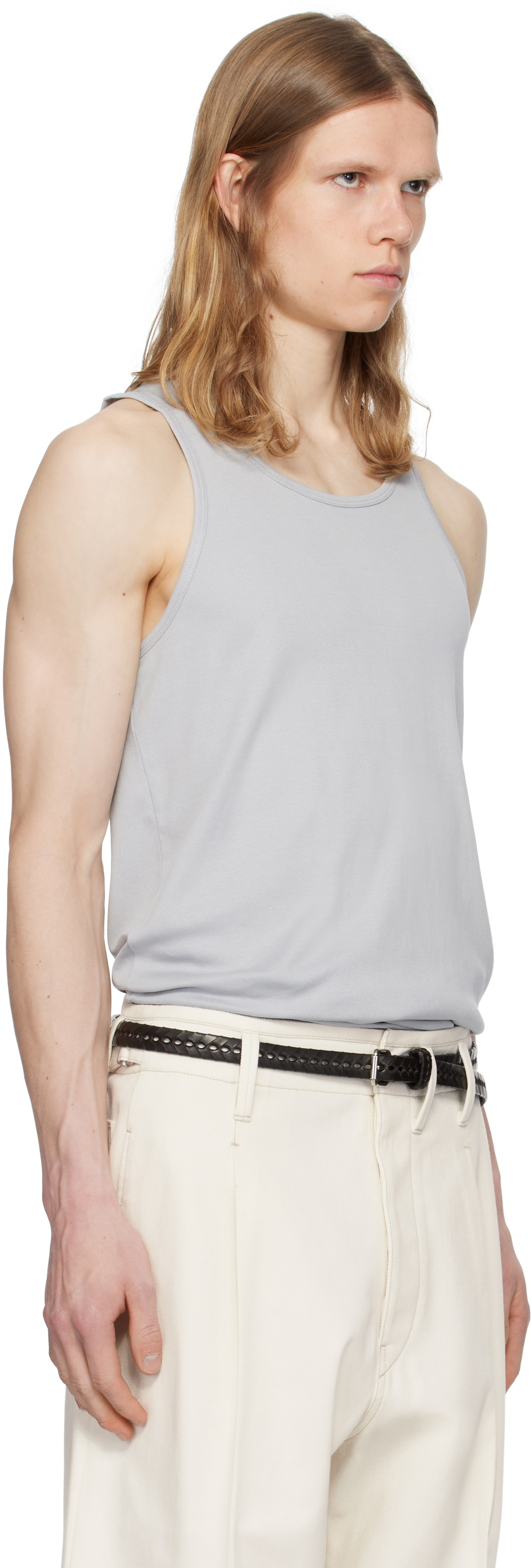 LEMAIRE Blue Cotton Tank Top