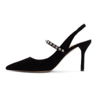 Miu Miu Black Suede Slingback Heels