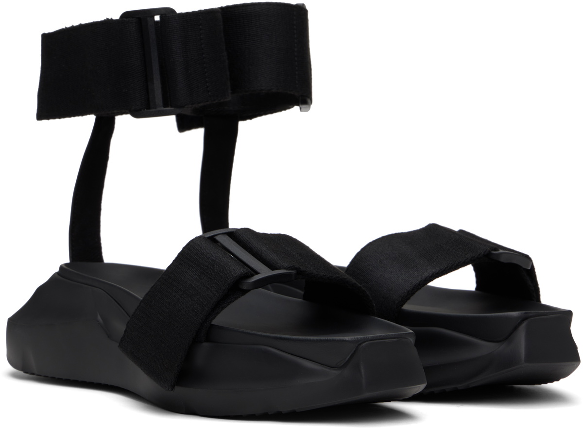 Rick Owens Black Hollywood Strap Spartan Geth Slide Sandals