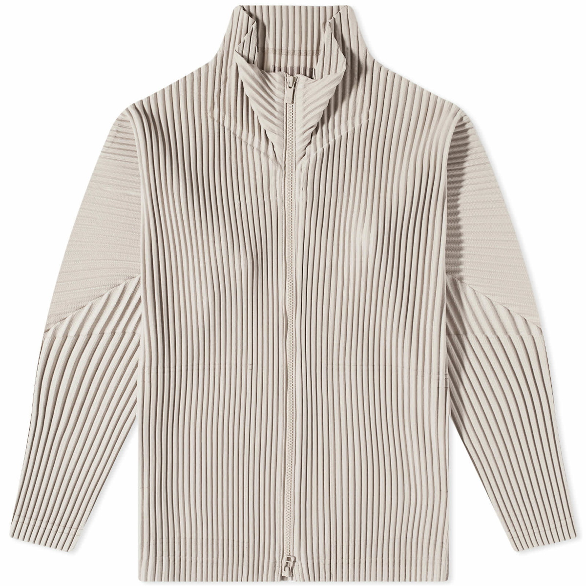 Homme Plissé Issey Miyake Men's Zip Up Cardigan in Sand