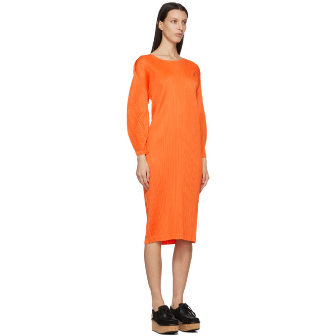 Pleats Please Issey Miyake Orange Monthly Colors January Dress