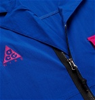 Nike - ACG Camp-Collar Mesh-Trimmed Printed Shell Shirt - Blue