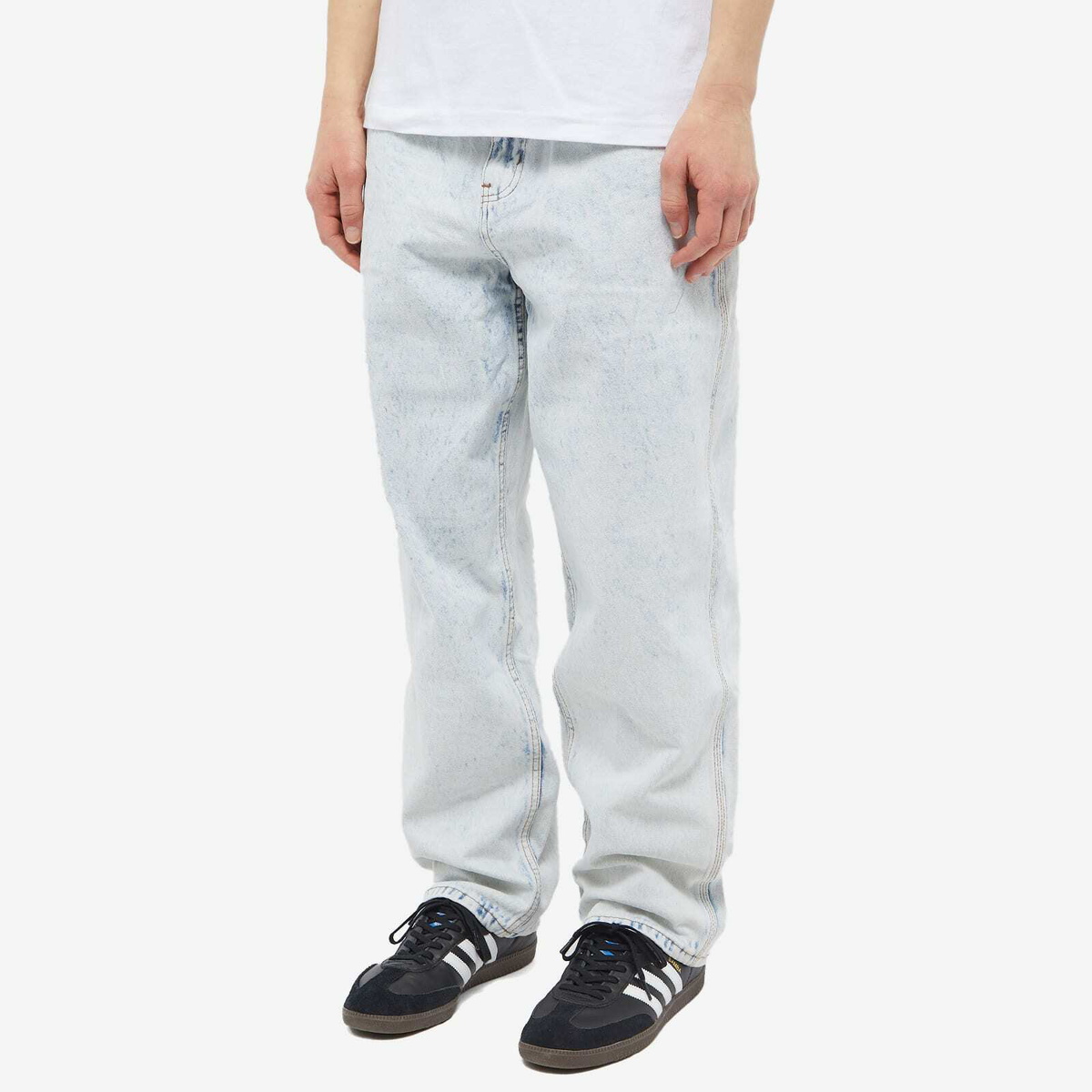 Butter Goods x The Smurfs Harmony Denim Pant in Bleach Dye Indigo ...