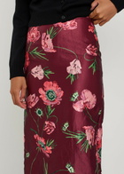 Erdem Floral-print Satin Midi Pencil Skirt Red