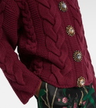 La DoubleJ Portrait embellished wool-blend cardigan