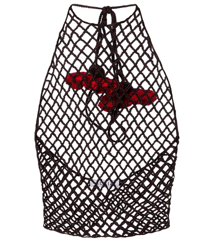 Photo: Alaïa Open-knit halterneck cotton top