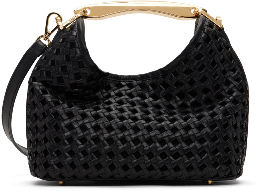 【関税送料込】☆Elleme☆Small Boomerang Woven Leather BAG Small Boomerang Leather Black Gold - Minimalist Leather Bag