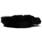 Simone Rocha Black Faux Fur Mule Heels