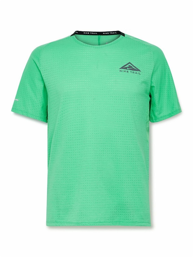Photo: Nike Running - Trail Solar Chase Dri-FIT Mesh T-Shirt - Green