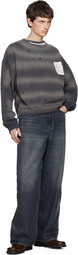 We11done Gray Paper Note Grunge Sweatshirt