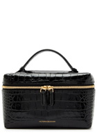 Victoria Beckham Vanity Crocodile-effect Glossed Leather Cross-body bag - Black - One Size
