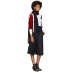 Thom Browne Navy Pleated Side Vent Culottes
