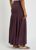 Rabanne Merino Wool and Silk-blend Maxi Skirt Aubergine