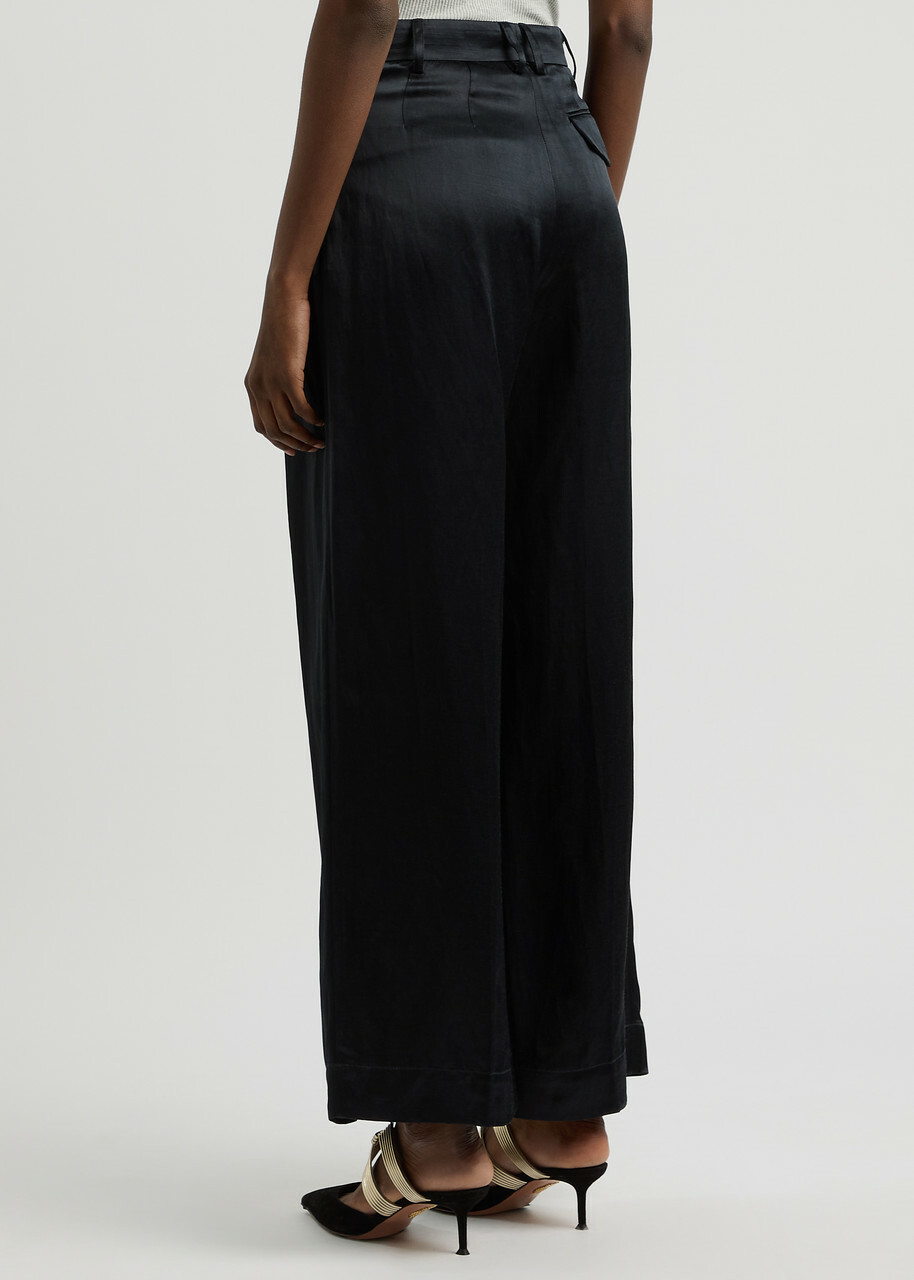 Day Birger ET Mikkelsen Enzo Tapered-leg Satin Trousers Black