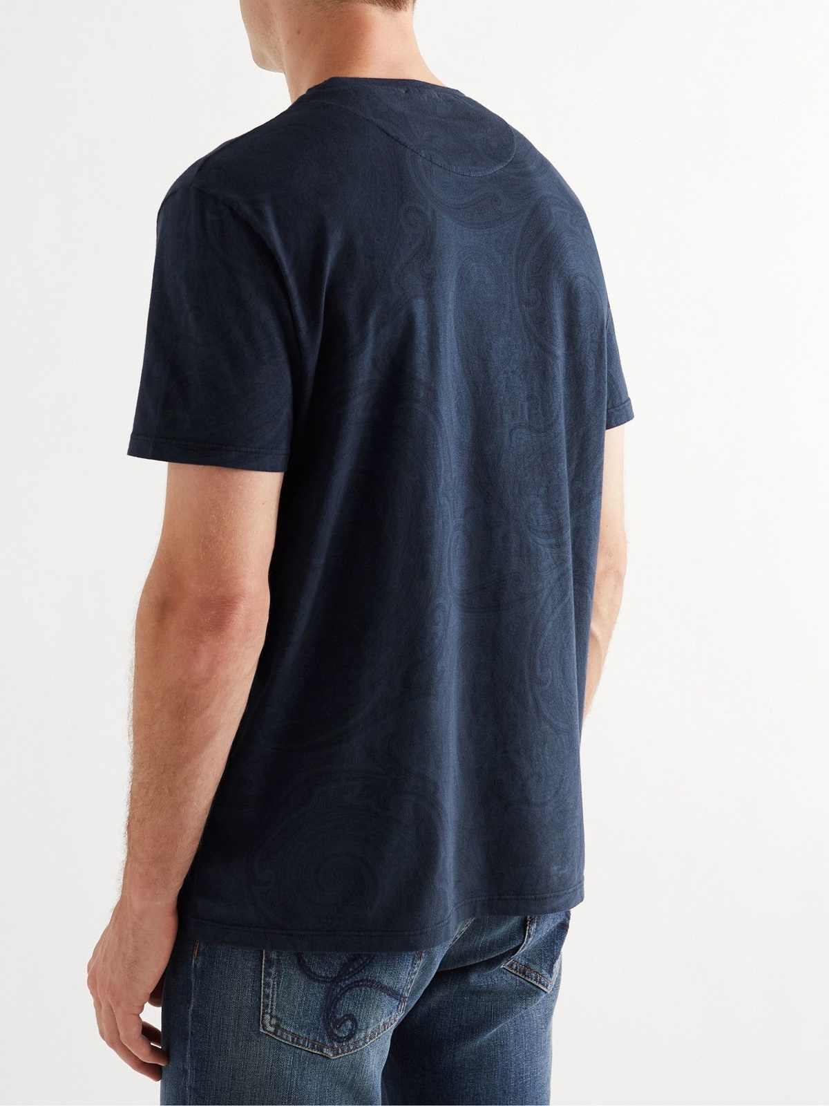 ETRO - Paisley-Print Cotton-Jersey T-Shirt - Blue Etro