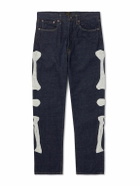KAPITAL - Okagilly Slim-Fit Crochet-Trimmed Jeans - Blue