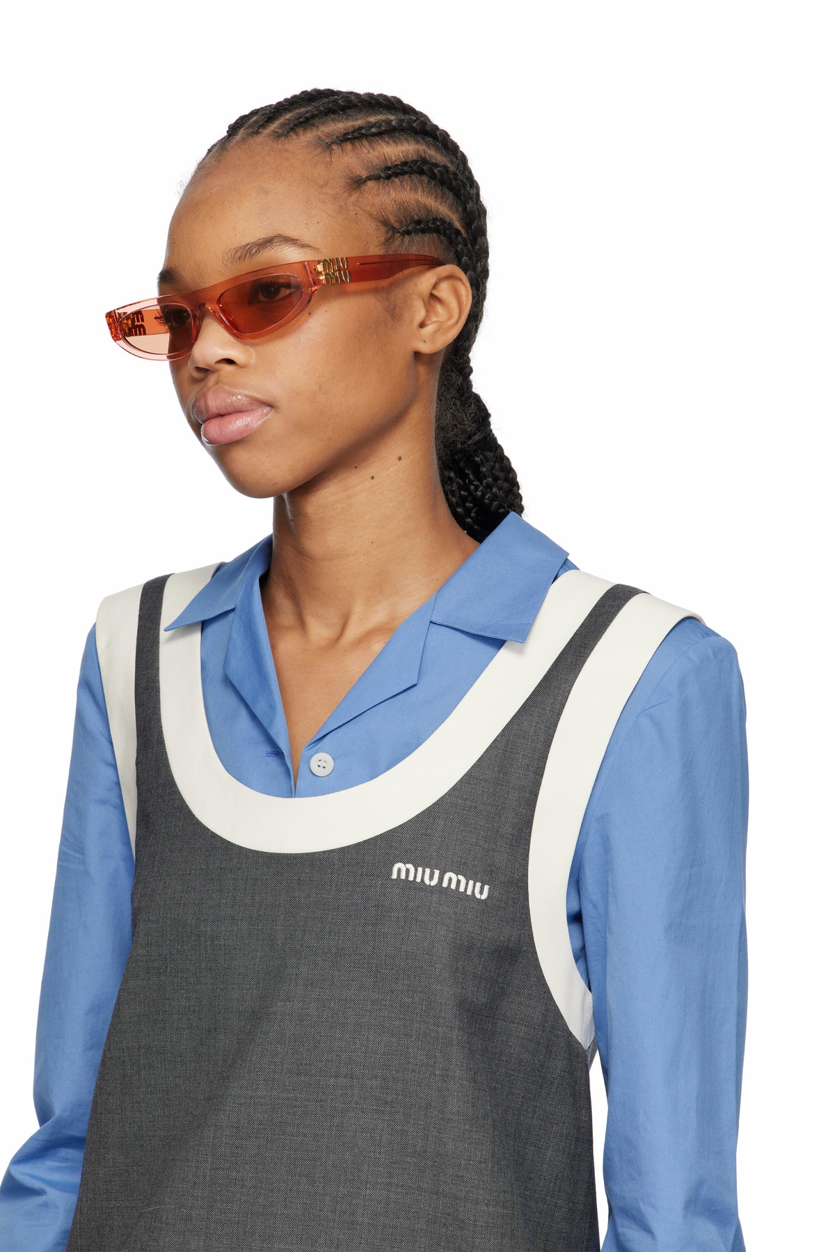 Miu Miu Eyewear Pink Cat Eye Acetate Sunglasses Miu Miu