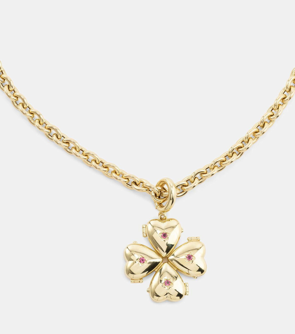 Lauren Rubinski Bruno 14kt gold pendant necklace with tourmalines