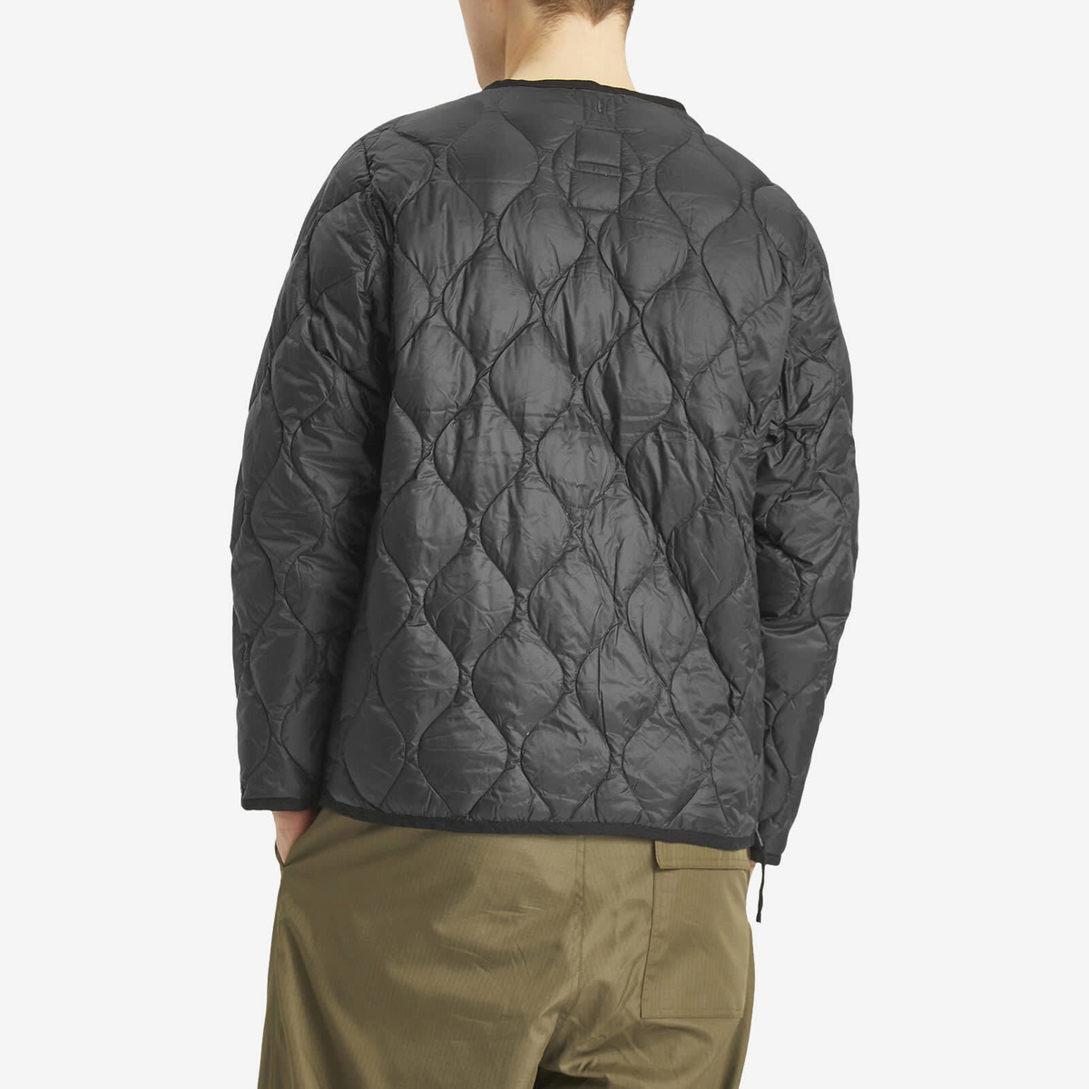 Taion Men's Military Zip V-Neck Softshell Down Jacket in Black