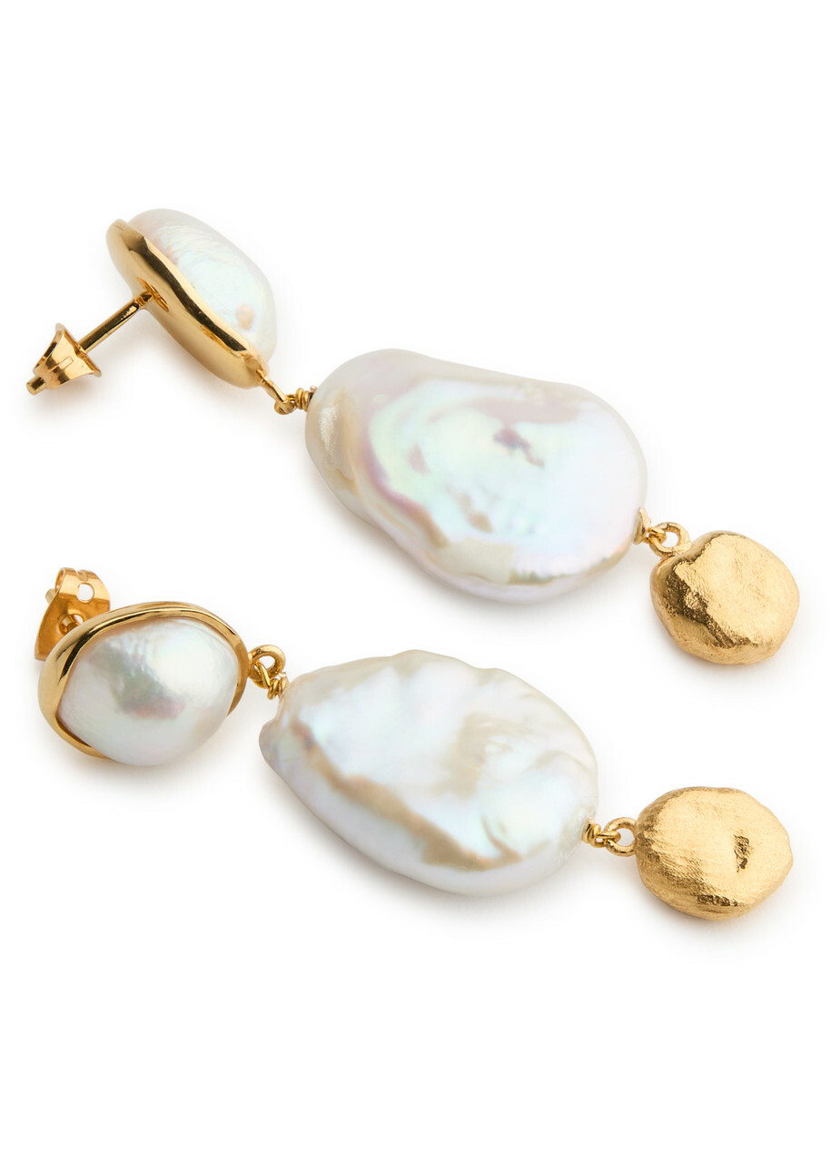 Joanna Laura Constantine Pearl-embellished 18kt Gold-plated Drop Earrings - One Size