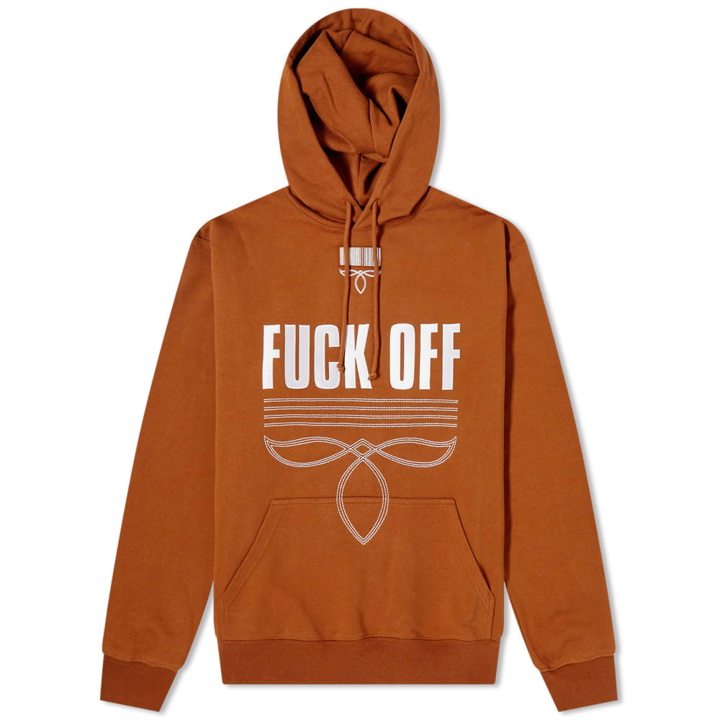 Photo: VTMNTS Women's Fuck Off Fully Embroidered Hoodie in Brown/White
