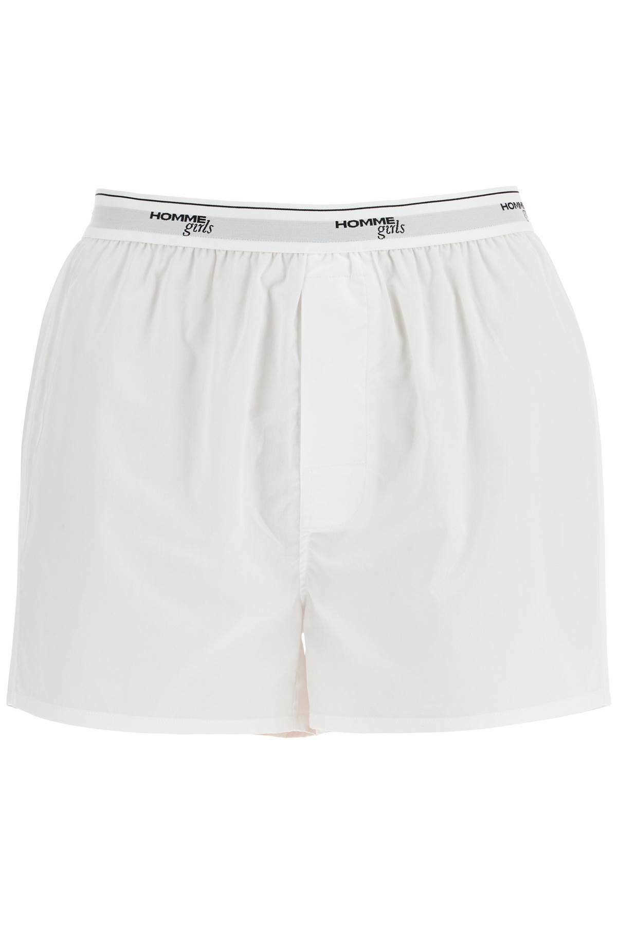 ショートパンツ HOMME GIRLS light blue high-waisted cotton boxer shorts Boxer Shorts in Chambray Blue – HOMMEGIRLS