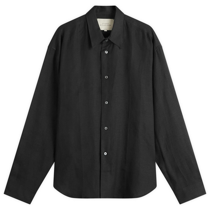 Photo: Studio Nicholson Men's Linen Shirt in Darkest Navy