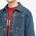 Uniform Bridge Men's Type-2 Denim Trucker Jacket in Indigo Washed