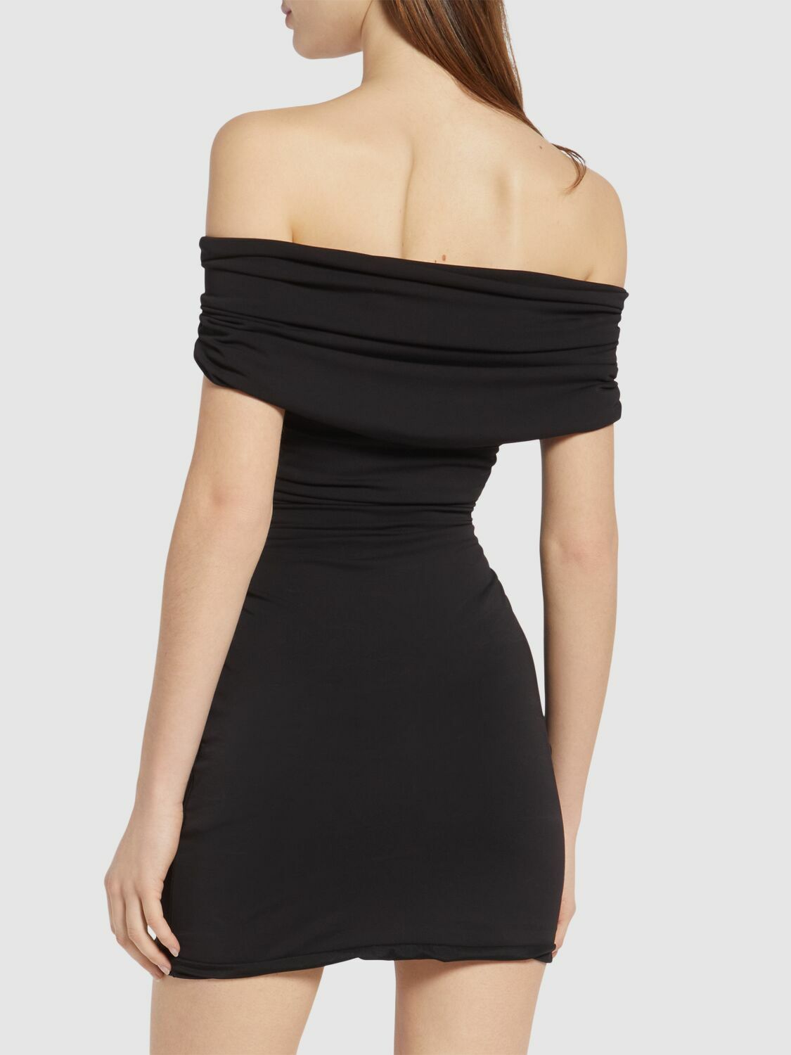 open lace back dress Off-The-Shoulder La Femme Homecoming Dress