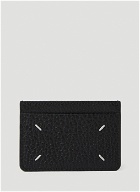 Logo Stitch Card Holder in Black