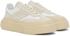 MM6 Maison Margiela Off-White & Beige Gambetta Lace-Up Platform Sneakers