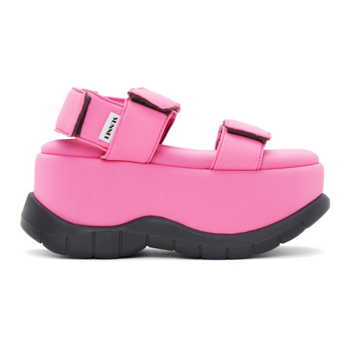 Photo: Sunnei Pink Neoprene Low Platform Sandals