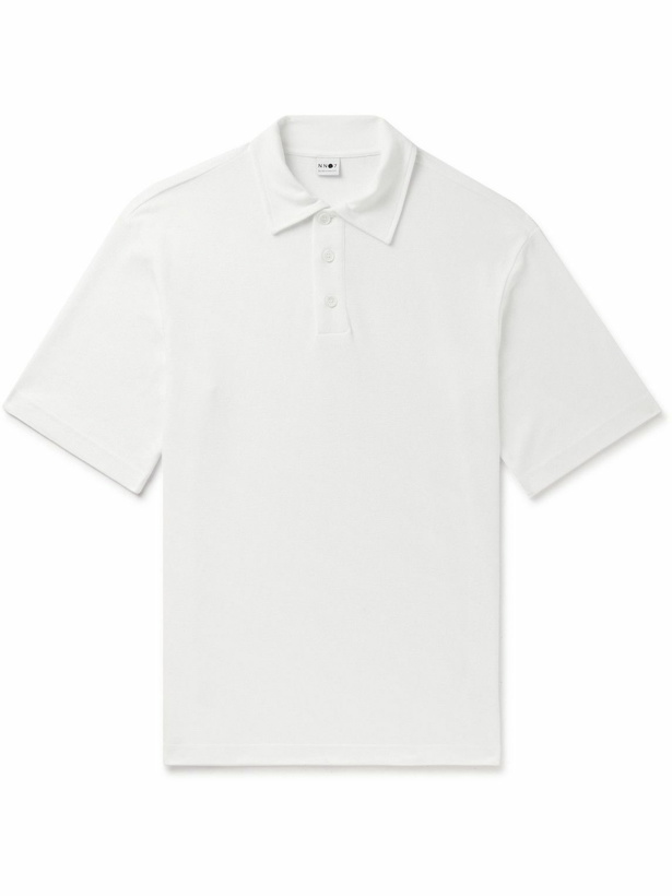 Photo: NN07 - Joey 3463 Cotton and Modal-Blend Piqué Polo Shirt - White