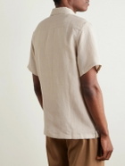 De Bonne Facture - Convertible-Collar Embroidered Linen Shirt - Neutrals